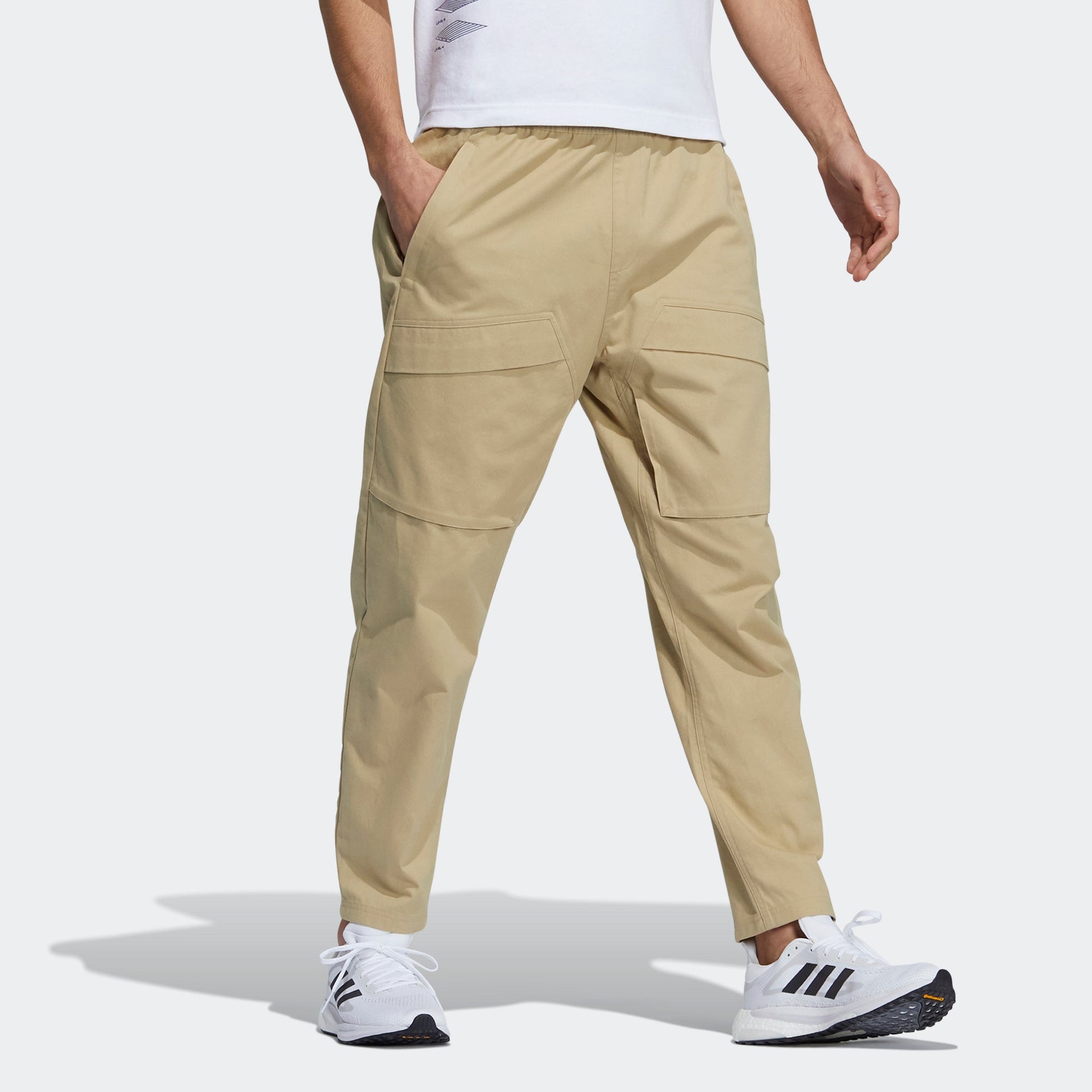 Men's adidas St Wv Cargo Pnt Multiple Pockets Solid Color Casual Pants/Trousers Khaki H39253