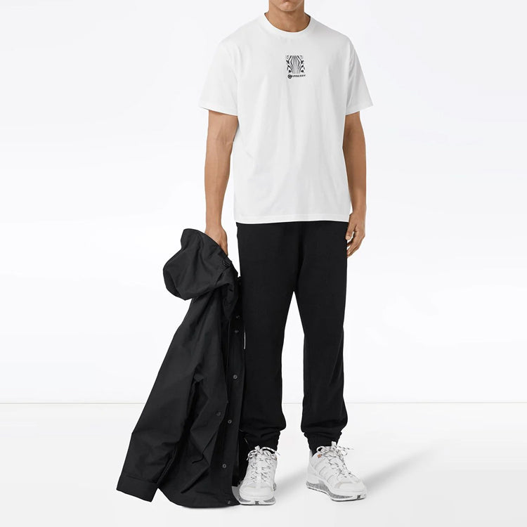 Burberry Montage Print Short Sleeve For Men White 8030926