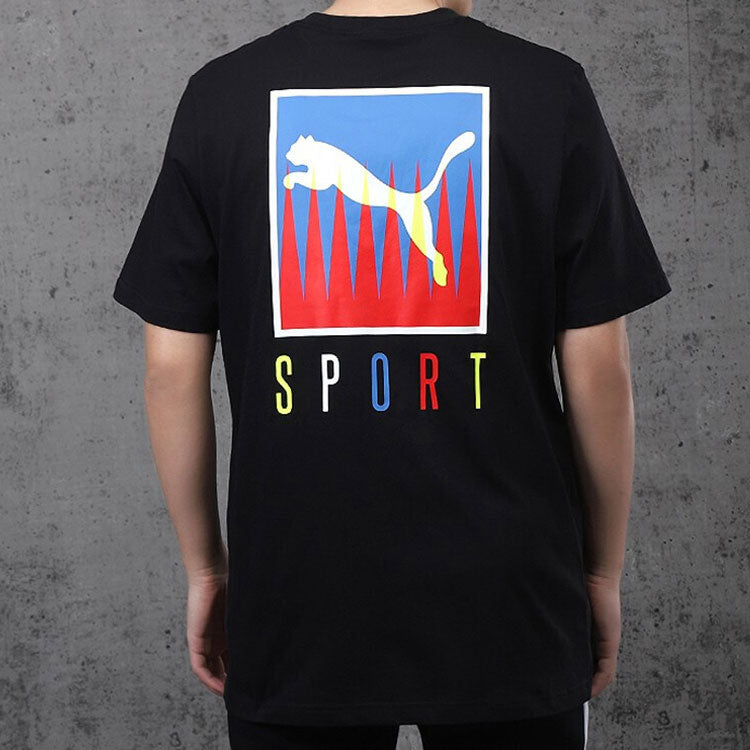 PUMA Sport Printed Short Sleeve TEE Black 599430-01