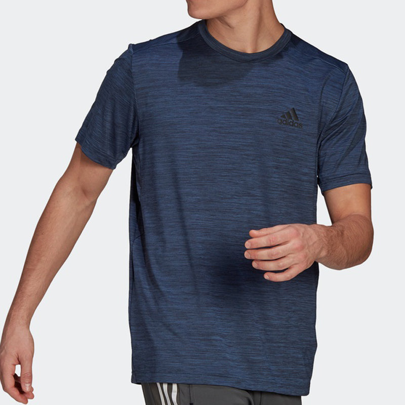 adidas M Ht El Tee Casual Sports Breathable Quick Dry Short Sleeve Navy Blue GM2133