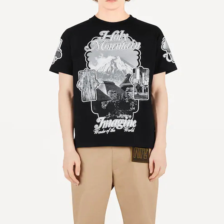 Men's LOUIS VUITTON Holy Mountain Printing Short Sleeve Black 1A5CWQ