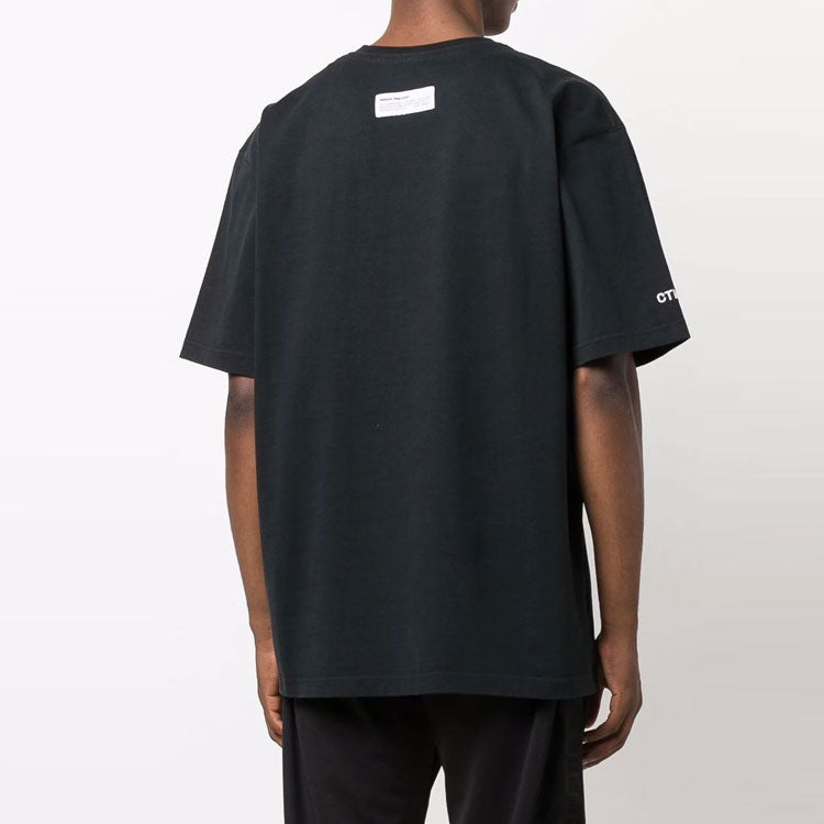 HERON PRESTON Split Herons T-Shirt 'Black Orange' HMAA029F21JER0011022