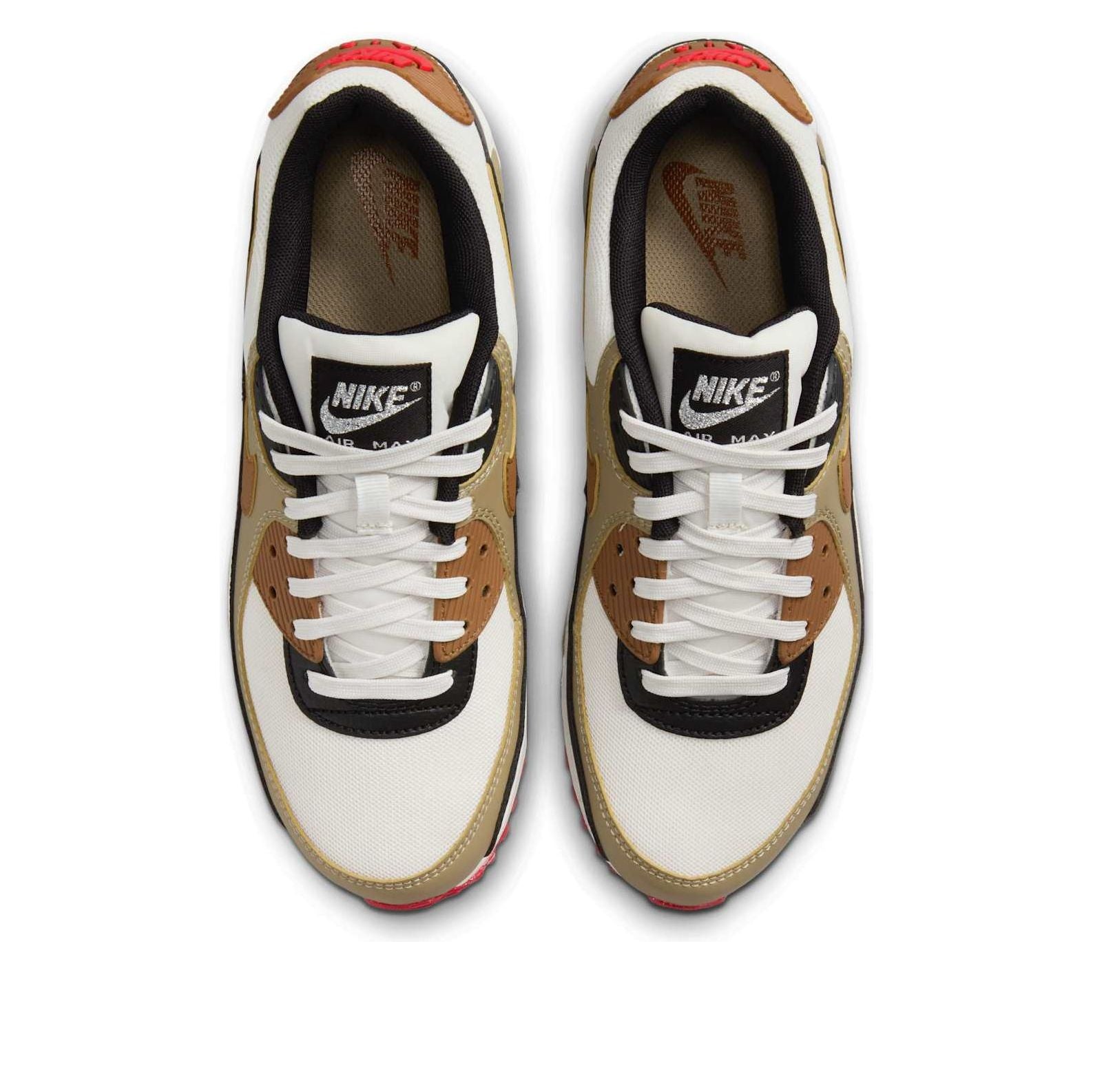 (WMNS) Nike Air Max 90 'Phantom Black Fire Red Light British Tan' DH8010-005