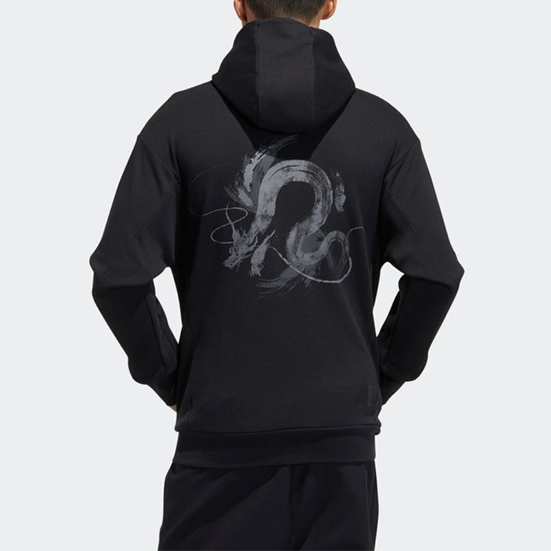 adidas Wj Swt Hood Printing Sports Pullover Black GP0912