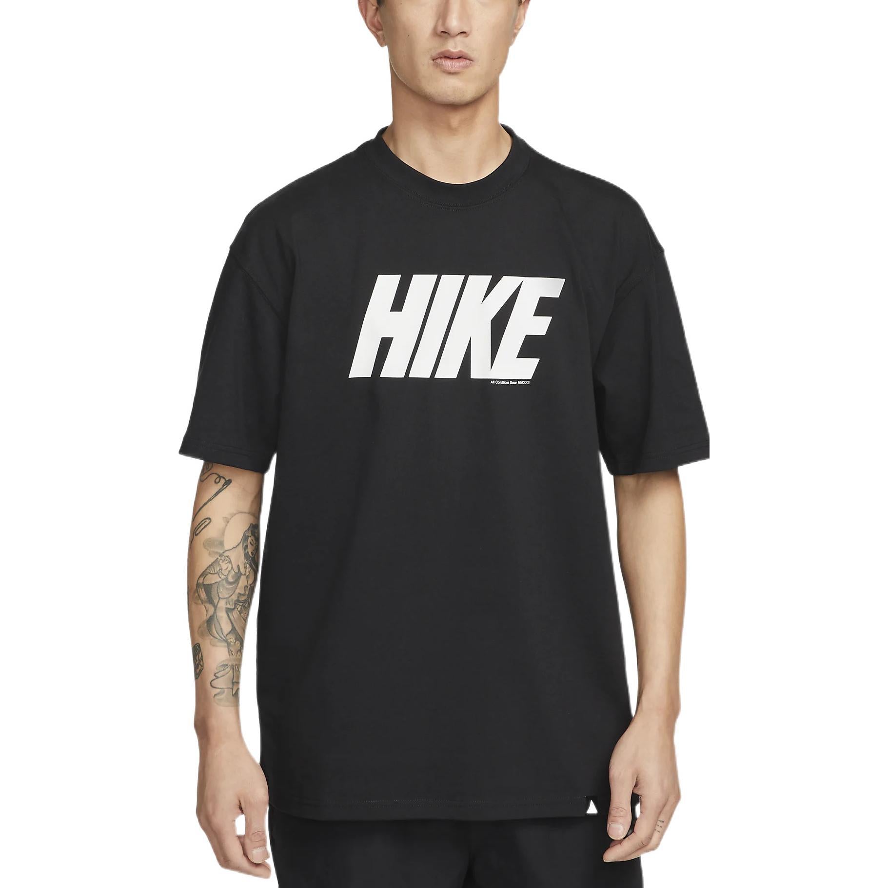 Nike SS22 ACG Alphabet Pattern Round Neck Pullover Short Sleeve Black DQ4953-010