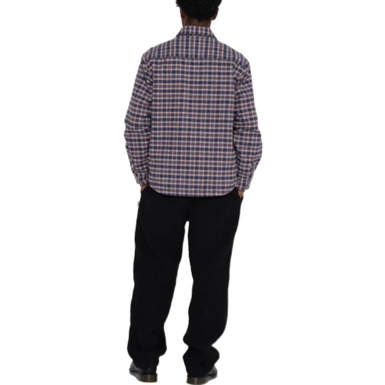 Stussy Sherpa Lined Plaid Shirt 'Navy' 1110268