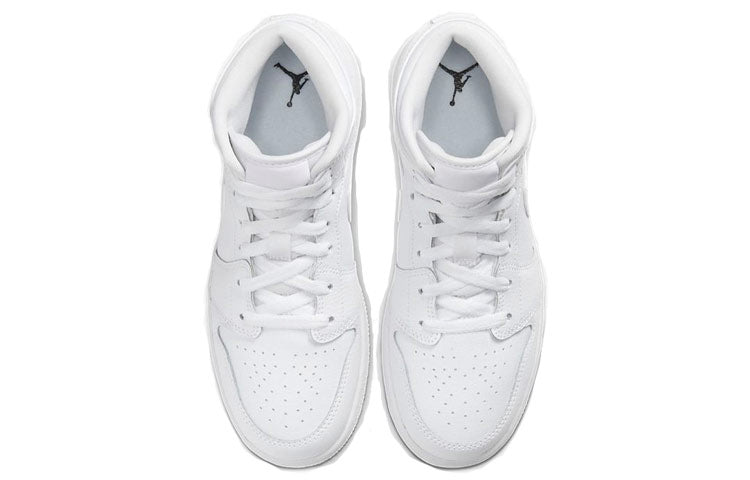 (GS) Air Jordan 1 Mid 'Triple White 2020' 554725-126