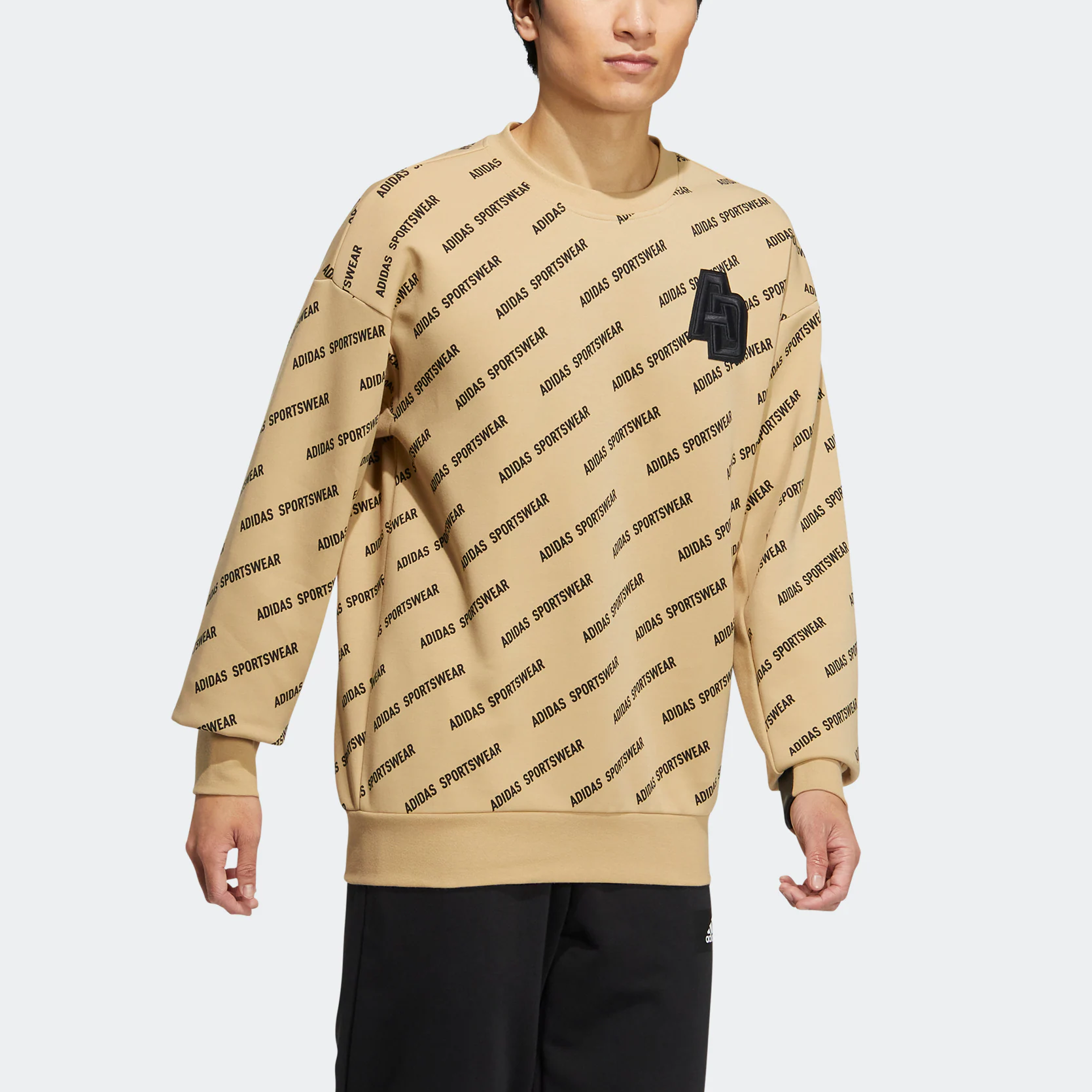 adidas Monogram Sweatshirt 'Tan Black' IB2742