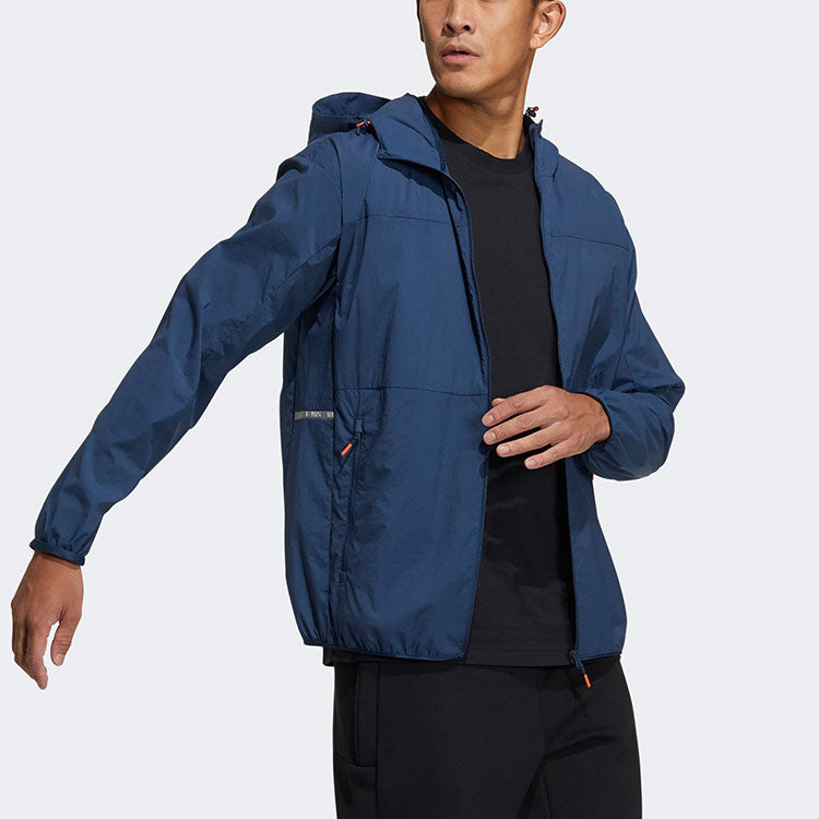 adidas Th Wb Wv Id Woven Sports Hooded Jacket Navy Blue GP0978