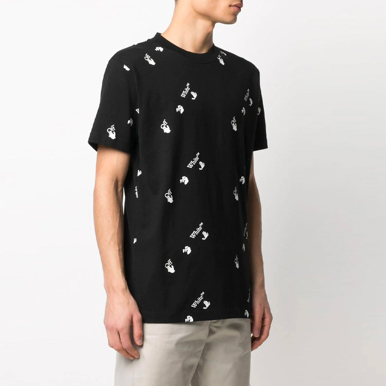 Off-White Men's SS21 Logo Crew Neck Black OMAA027R21JER0121001