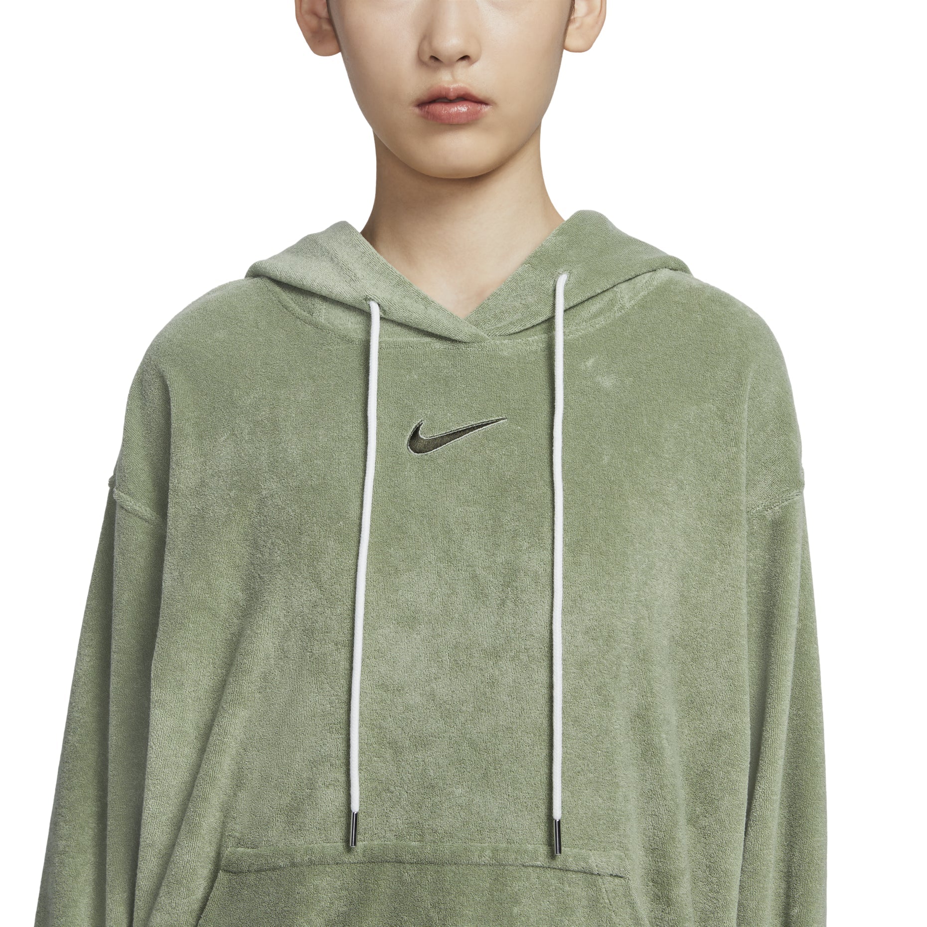 (WMNS) Nike Terry Drawstring Hoodie 'Green' DV7825-386
