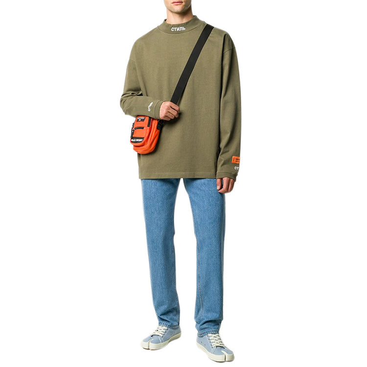 HERON PRESTON Embroidery Long Sleeve Mens Green HMAB017F20JER0015501
