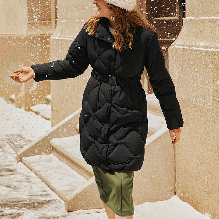 (WMNS) Skechers Bob's Series Long Sleeve Down Jacket 'Black' L423W060-0018