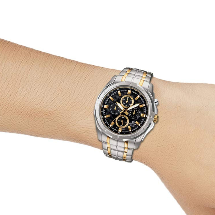 Men's CASIO EDIFICE Series Minimalistic Stainless Steel Strap waterproof Watch Business Mens Gold Analog EF-328SG-1A
