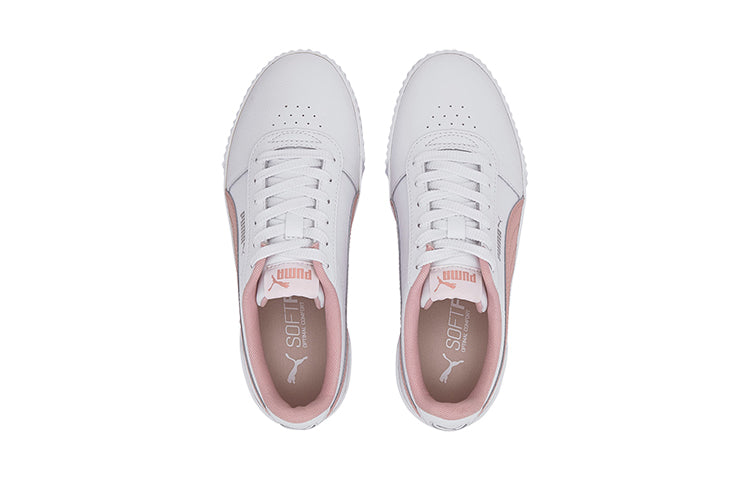 (GS) PUMA Carina L Casual Board Shoes White/Pink 370677-13