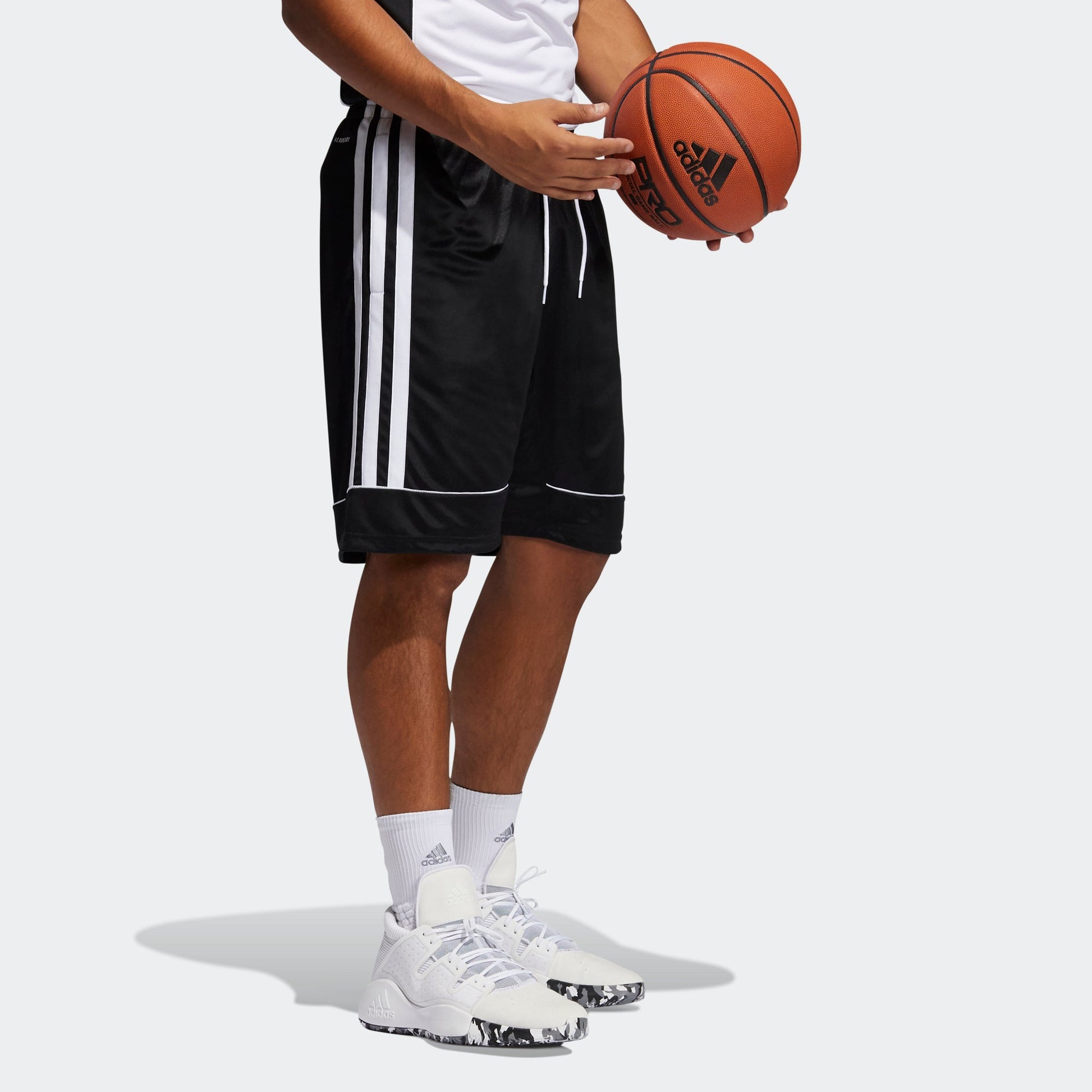 adidas All World Short Basketball Sports Stripe Loose Shorts Black GU0739