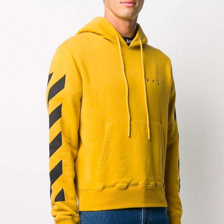 Off-White Arrow Applique Hooded Sweater Men's Yellow OMBB034F20FLE0081610