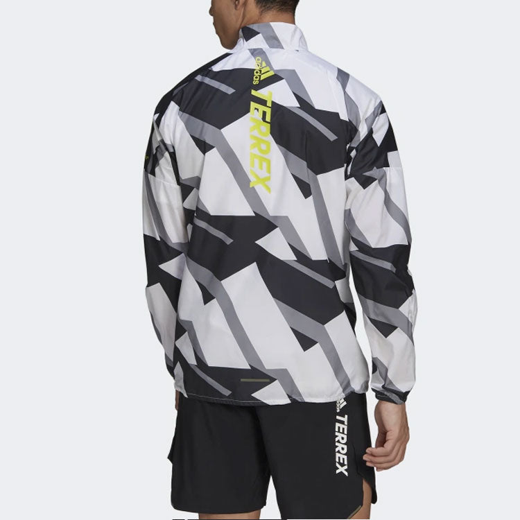 adidas Terrex Outdoor Sports Stand Collar Jacket Gray White Colorblock GJ7618