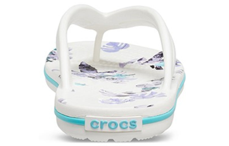 (WMNS) Crocs Crocband Flowers Flip-Flops White 206101-1C8