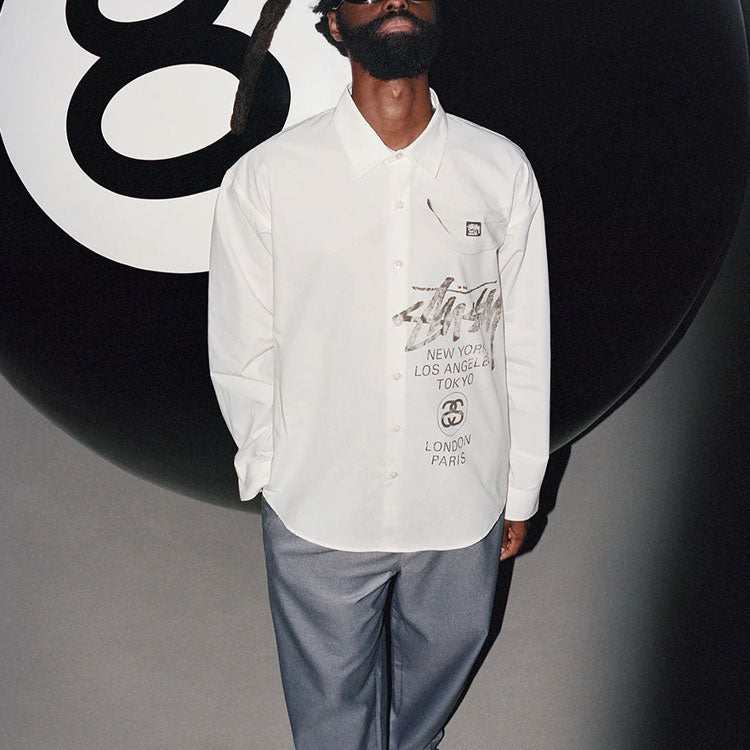 Stussy World Tour Logo Shirt 'White' 1110249