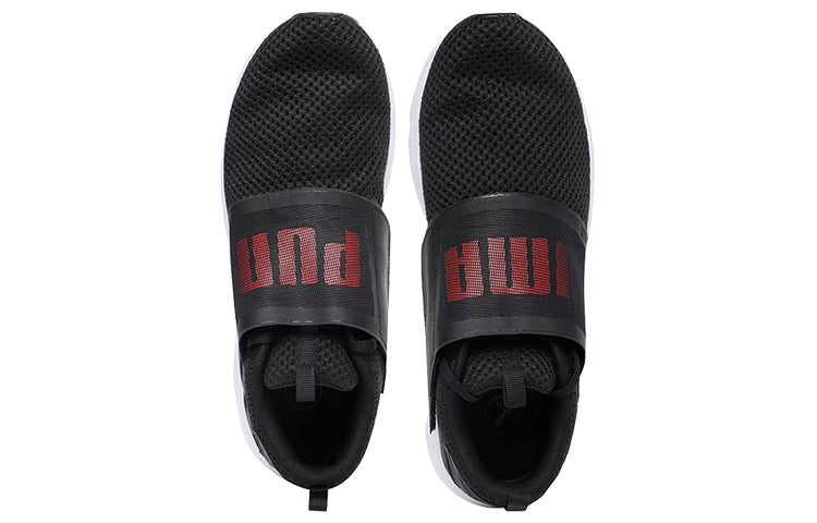PUMA Enzo Strap Mesh Low Running Shoes Black/White/Red 190481-01