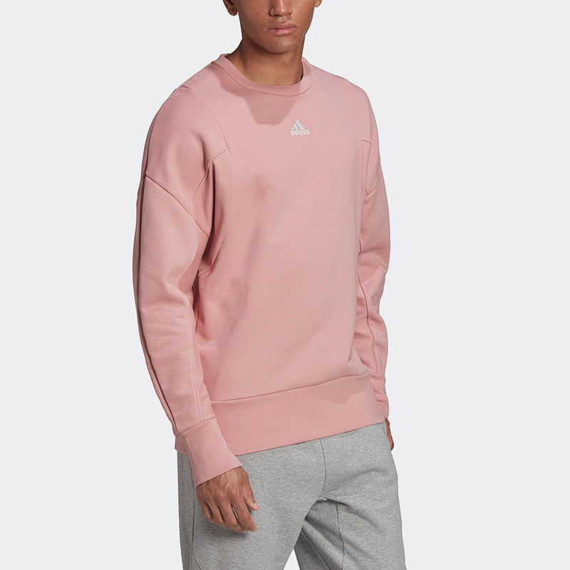 Men's adidas Sports Round Neck Pullover Breathable Pink HB0479