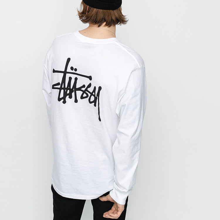 Stussy Unisex Basic L/S Printing Swea White 1994143