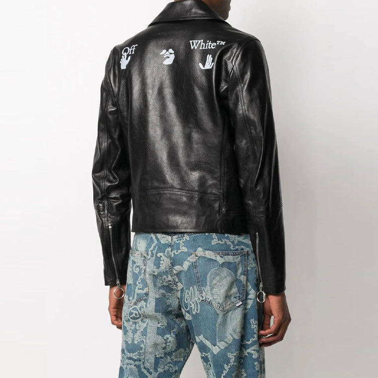 Off-White SS21 Logo Pattern Zipper Slim Fit Version Black OMJG017S21LEA0011001