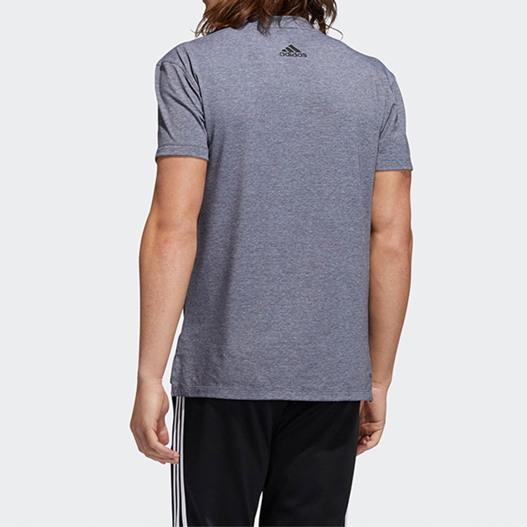 adidas Three-Bar Tee logo Printing Short Sleeve Black GR7070