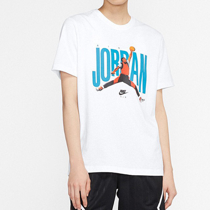 Air Jordan Jumpman Logo Printing Knit Round Collar Male White DH9519-100