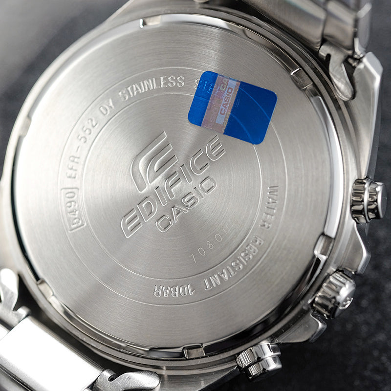 CASIO EDIFICE Waterproof Men Silver/ Mens Blue Analog EFR-552D-1A2VUPR