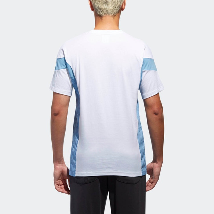 adidas originals Logo Printing Splicing Sports Short Sleeve White CW5183