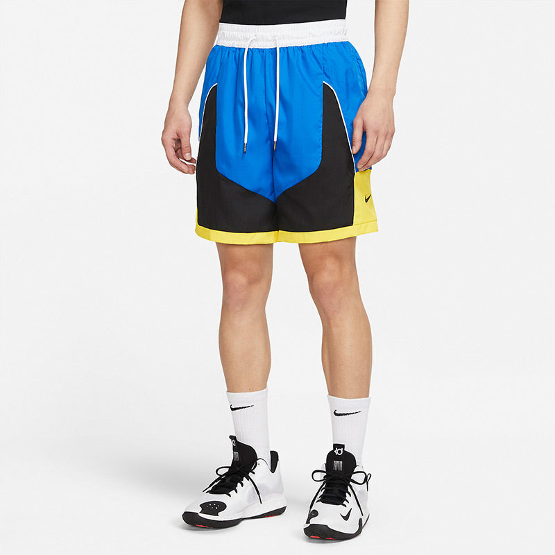 Nike Throwback Colorblock Woven Sports Basketball Shorts Blue CV1863-403