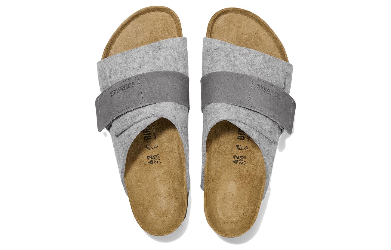 Birkenstock Kyoto Natural Leather Felt Narrow Fit 'Light Grey' 1025744