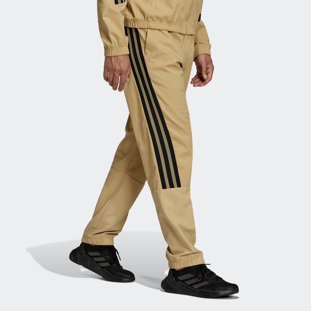 Men's adidas Colorblock Splicing Woven Sports Pants/Trousers/Joggers Khaki HA6568