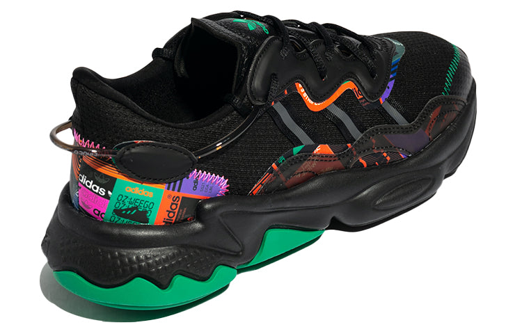 adidas Originals Ozweego Casual Shoes 'Black Green Multi-Color' GX2715