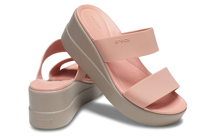 (WMNS) Crocs Brooklyn Lightweight Pale Pink Sandals 206219-6RL