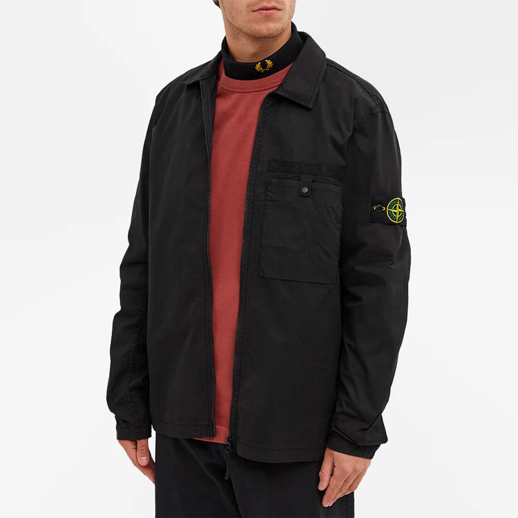STONE ISLAND Supima Cotton Shirt Jacket 'Black' 761512619-V0029