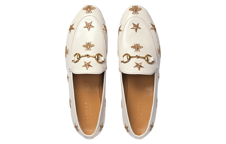 (WMNS) Gucci Jordaan Embroidered Leather White 505281-D3V00-9022