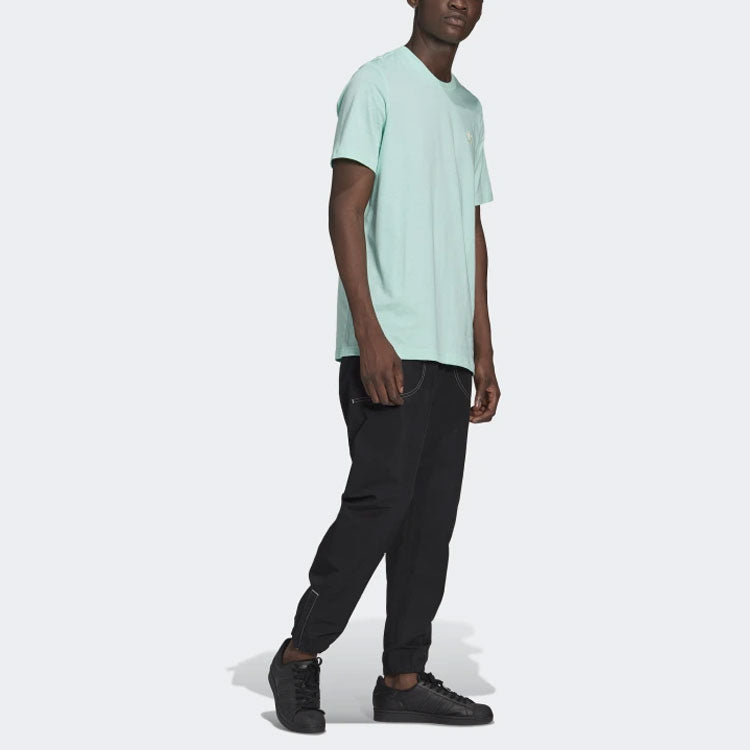 adidas originals Casual Solid Color Knit Short Sleeve Green GN3404