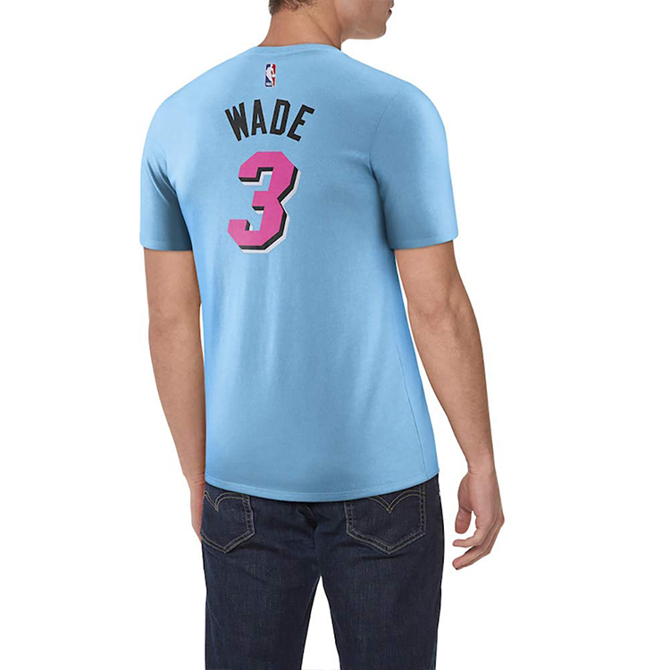 Men's Nike Miami Heat 18/19 Season Wade south coast Short Sleeve Blue BV8773-422