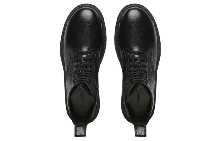 (WMNS) Balenciaga Strike Lace Up Boots 'Black Lambskin' 590974WAD401000