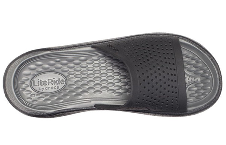 Crocs LiteRide Black Gray Sandals 'Black Grey' 205183-0DD