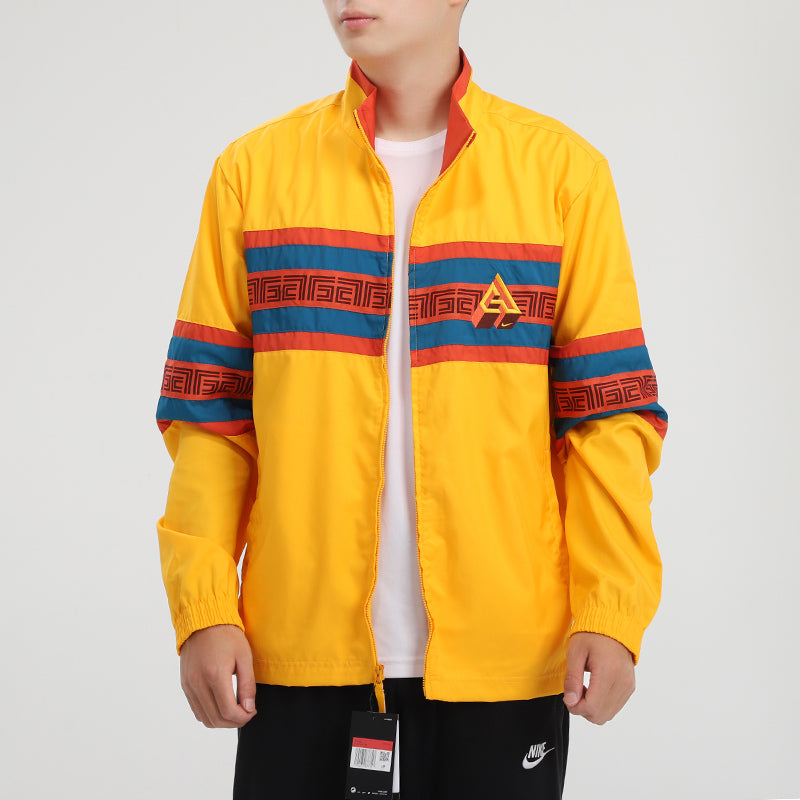 Nike Alphabet Casual Sports Jacket Gold Color CK6246-073