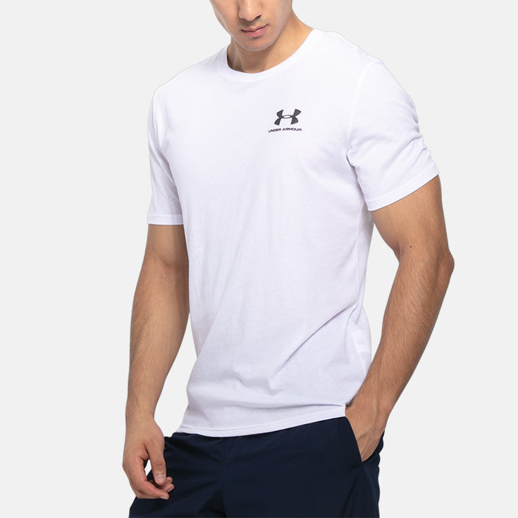 Under Armour UA Sportstyler Logo Training Sports Short Sleeve Couple Style White 1326799-100