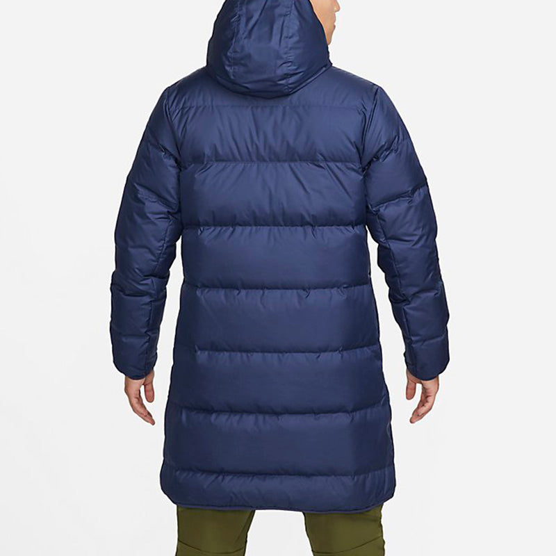Nike Logo mid-length Sports hooded down Jacket Navy Blue DD6789-410