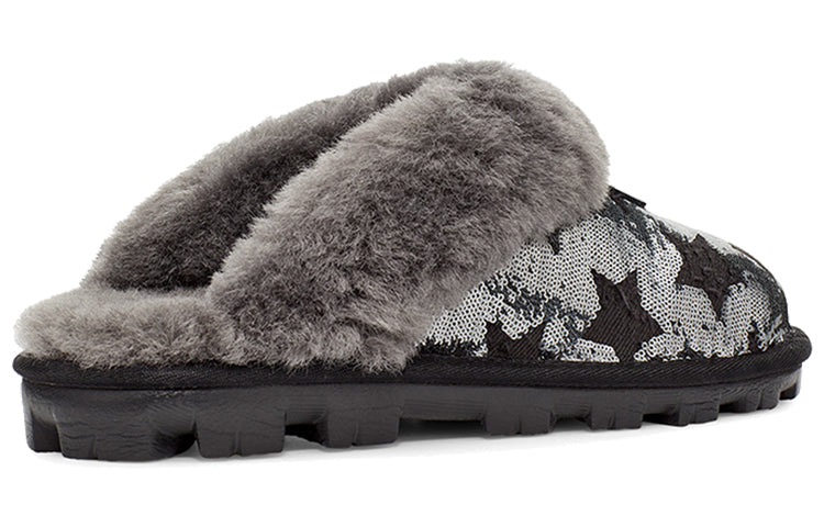 (WMNS) UGG Coquette Sequin Stars Minimalistic Cozy Sandals Black 1107956-BLK