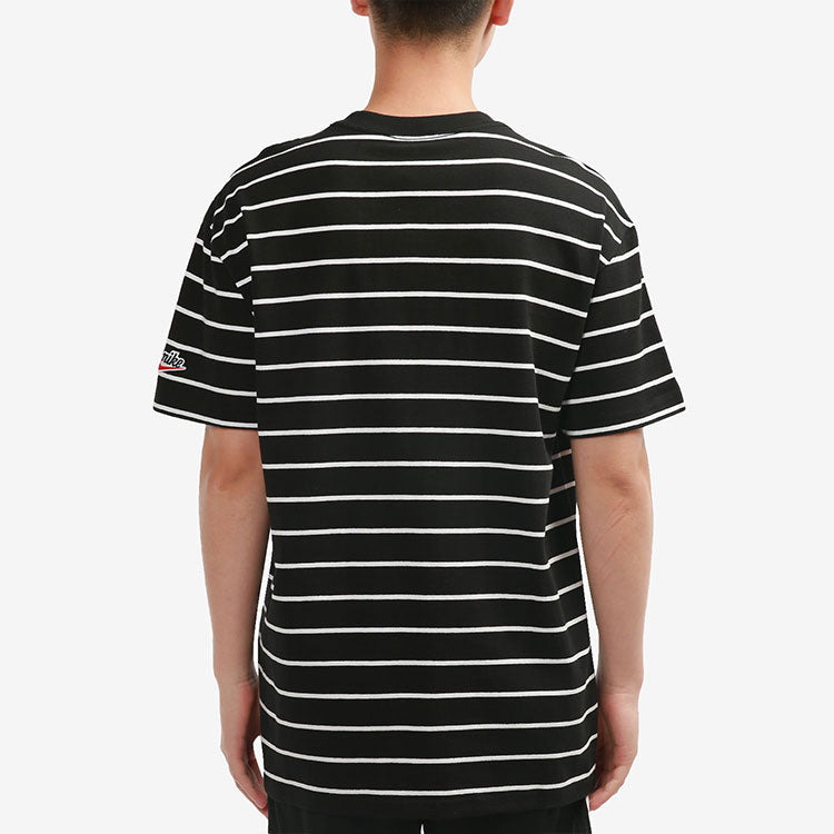 Nike Sportswear Sports Breathable Stripe Short Sleeve Black DM8880-010