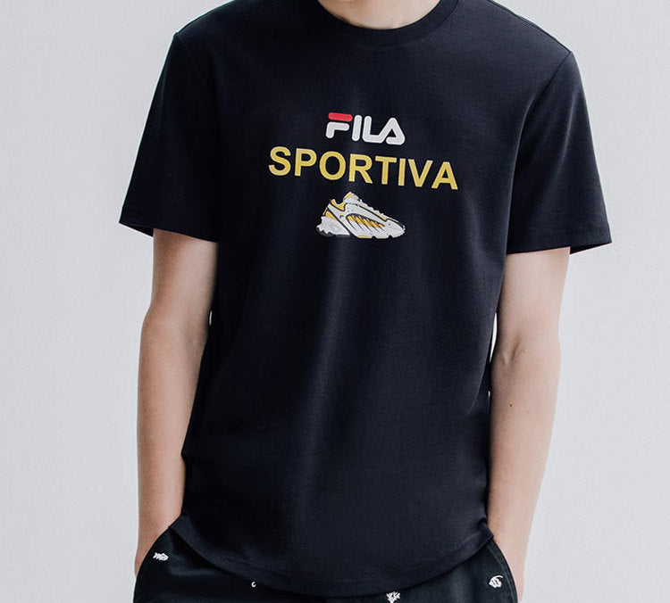 FILA Ade Series Printing Short Sleeve Blue F11M028151F-NV