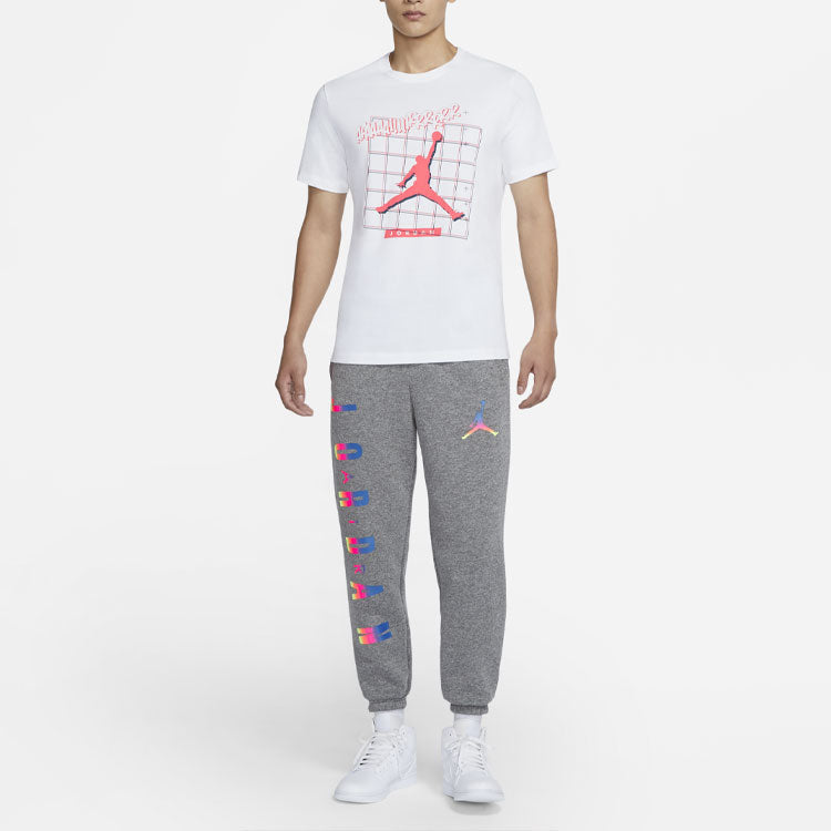 Air Jordan Casual Sports Round Neck Logo Short Sleeve White CT3707-100